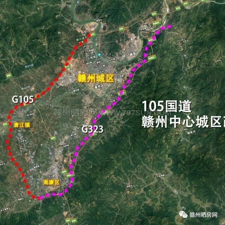 赣州105国道改线图图片