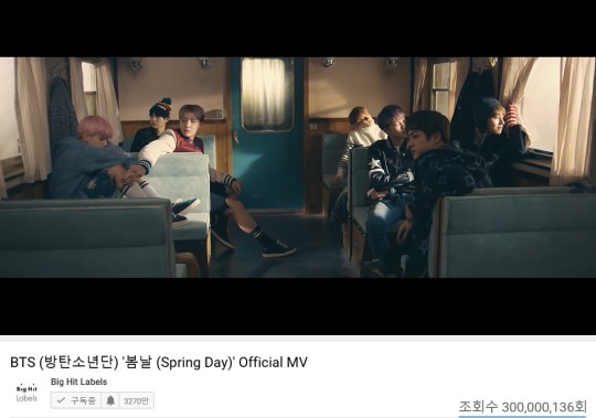 「星聞」防彈少年團《spring day》mv點擊量突破3億!