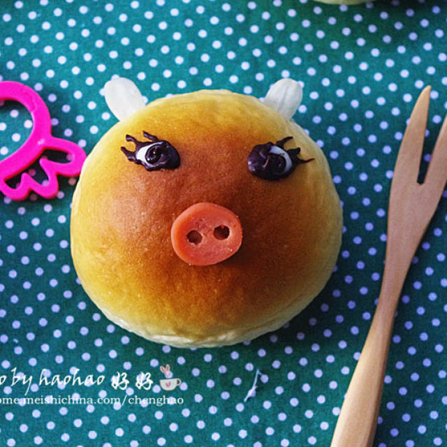 可爱猪肠包,面点大师教你做,简单太萌舍不得吃了