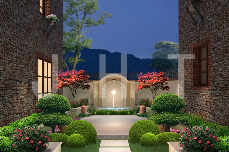 美式别墅庭院景观设计因素简单而不失情趣-嘉禾田