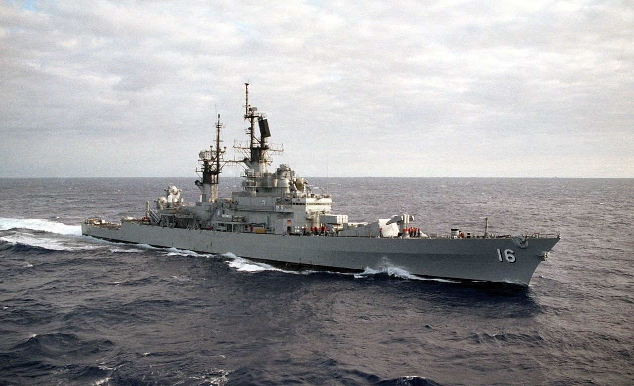 执行过首次访问中国任务的美国海军"莱希"级导弹巡洋舰