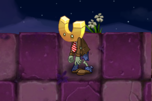 第二位上场的是我们的吸金菇僵尸,别以为这货是对你的金币感兴趣,这