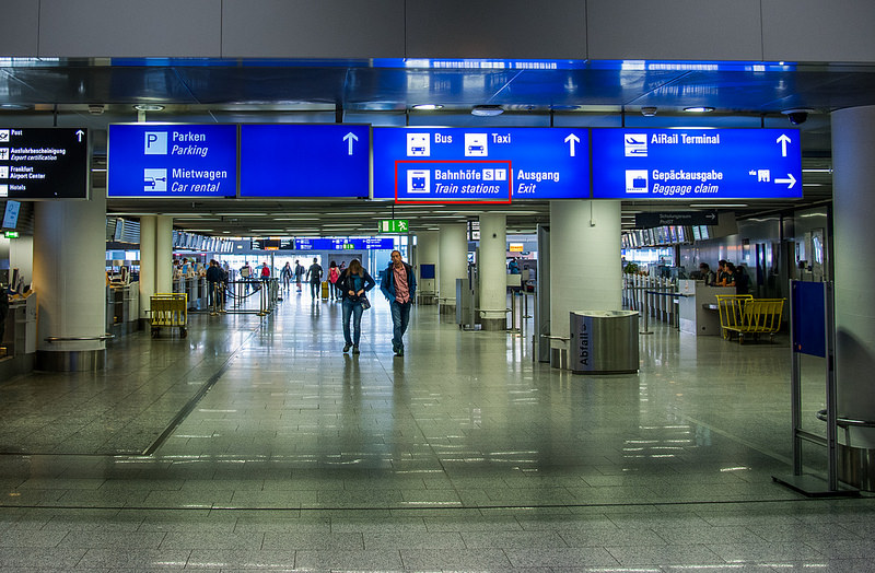 欧洲自由行,德国法兰克福机场详细车站路线及转乘德铁攻略