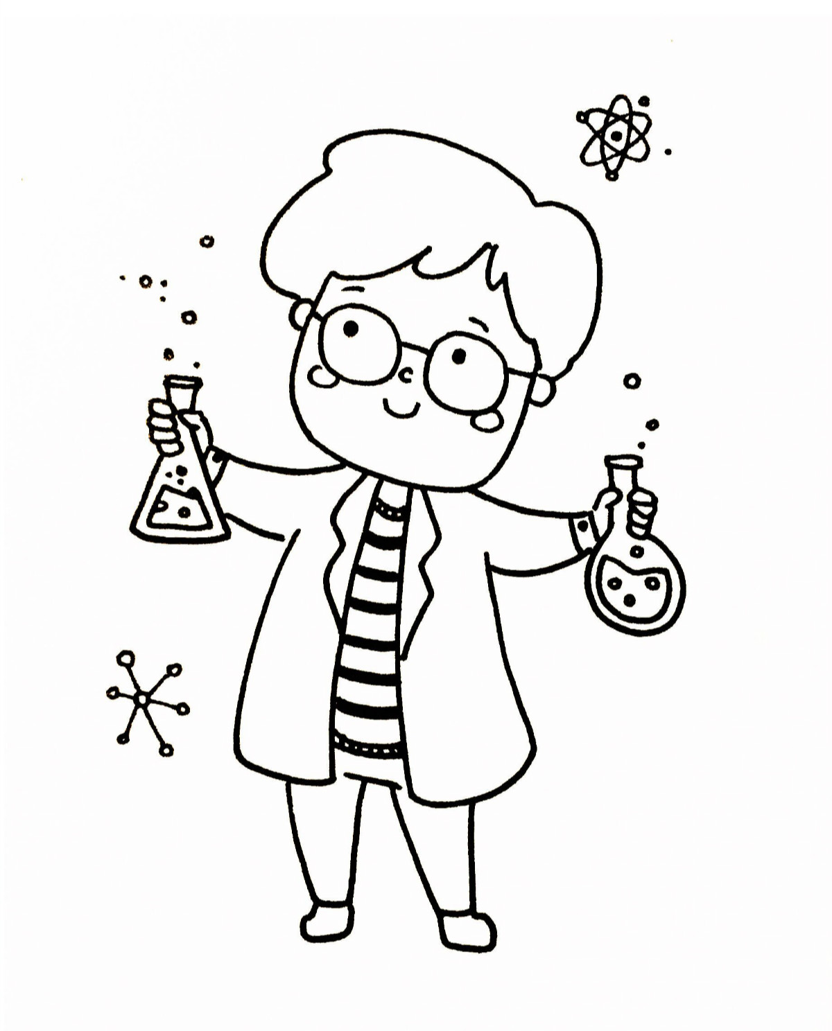 人物简笔画,海军,空姐,护士,程序员,科学家,工人,吉他手,潜水员,邮递