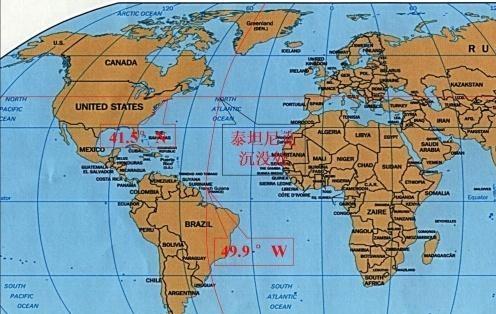 泰坦尼克航行路线地图图片