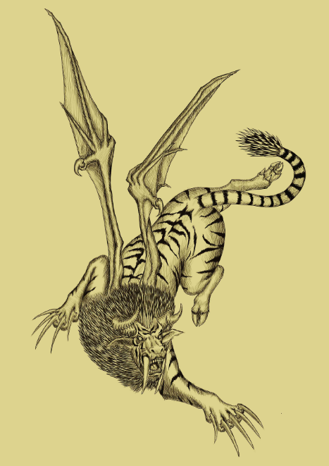 獓狠 (即獓因)以吃活物为生,最喜欢吃活人,喜欢为祸世间,样子有些像牛