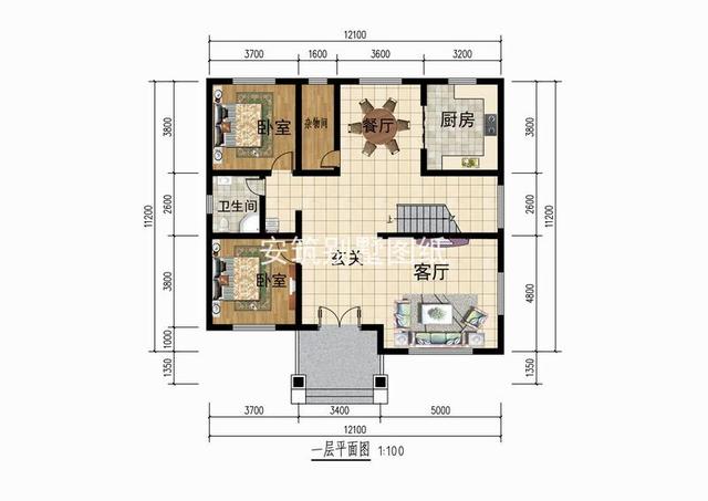 面宽12米多自建房,玄关加客厅设计,村里数一数二的好户型