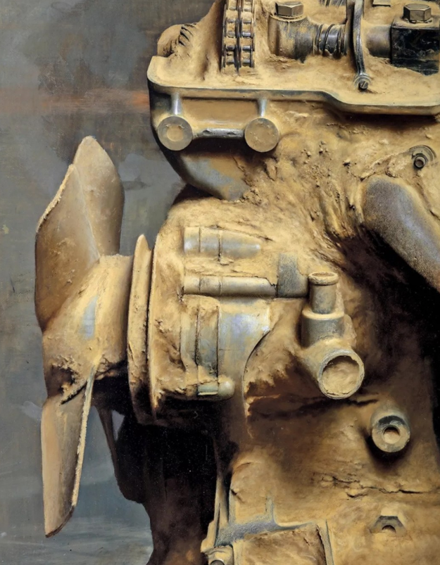 冷军画发动机价值1890万,此后又画出黄泥中的发动力,更为震撼