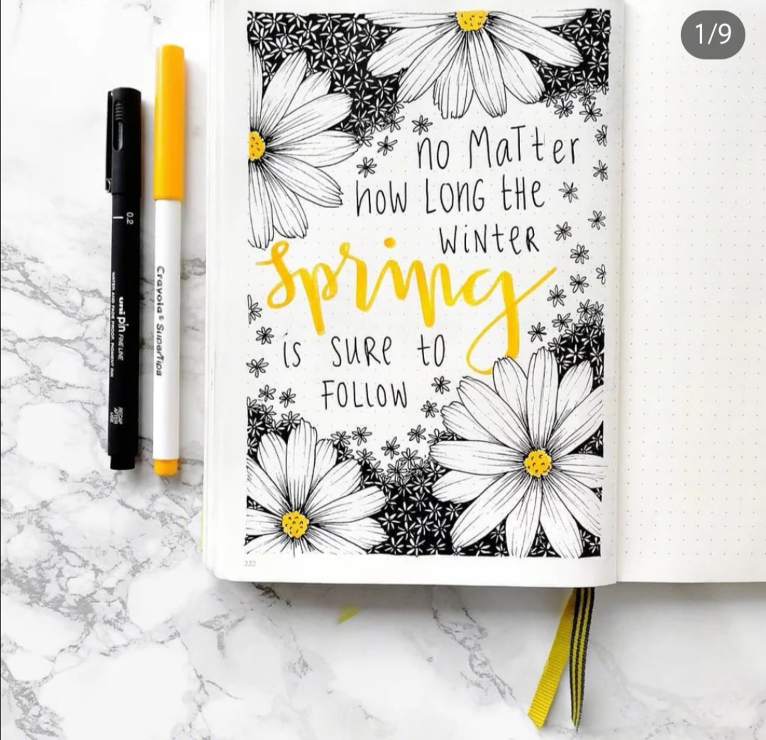 一组超美的小雏菊手帐排版分享~超适合用在春天的手帐不是吗?