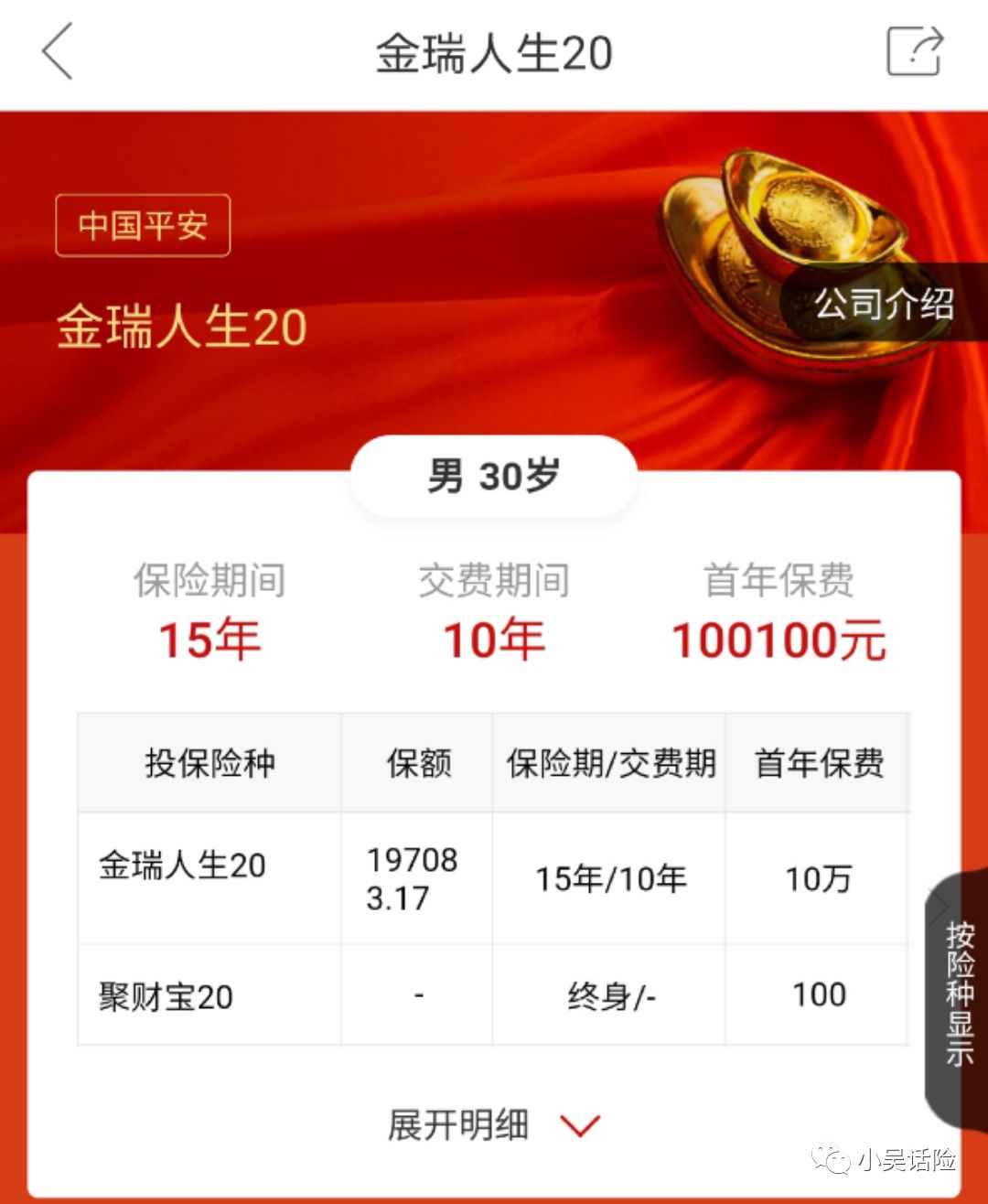 平安金瑞人生20值得买吗?