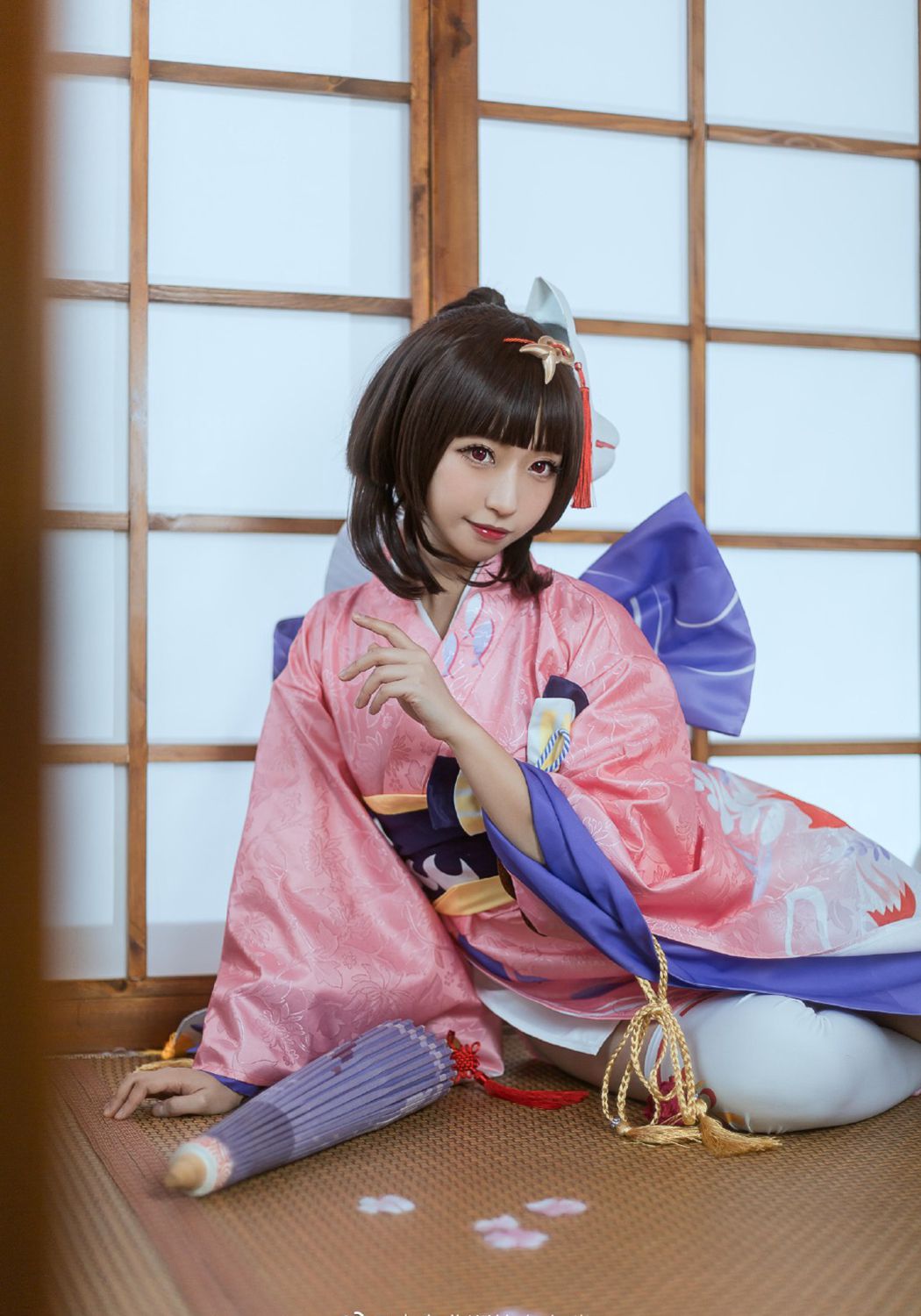 阴阳师手游神乐浴衣cos:你的可爱宝