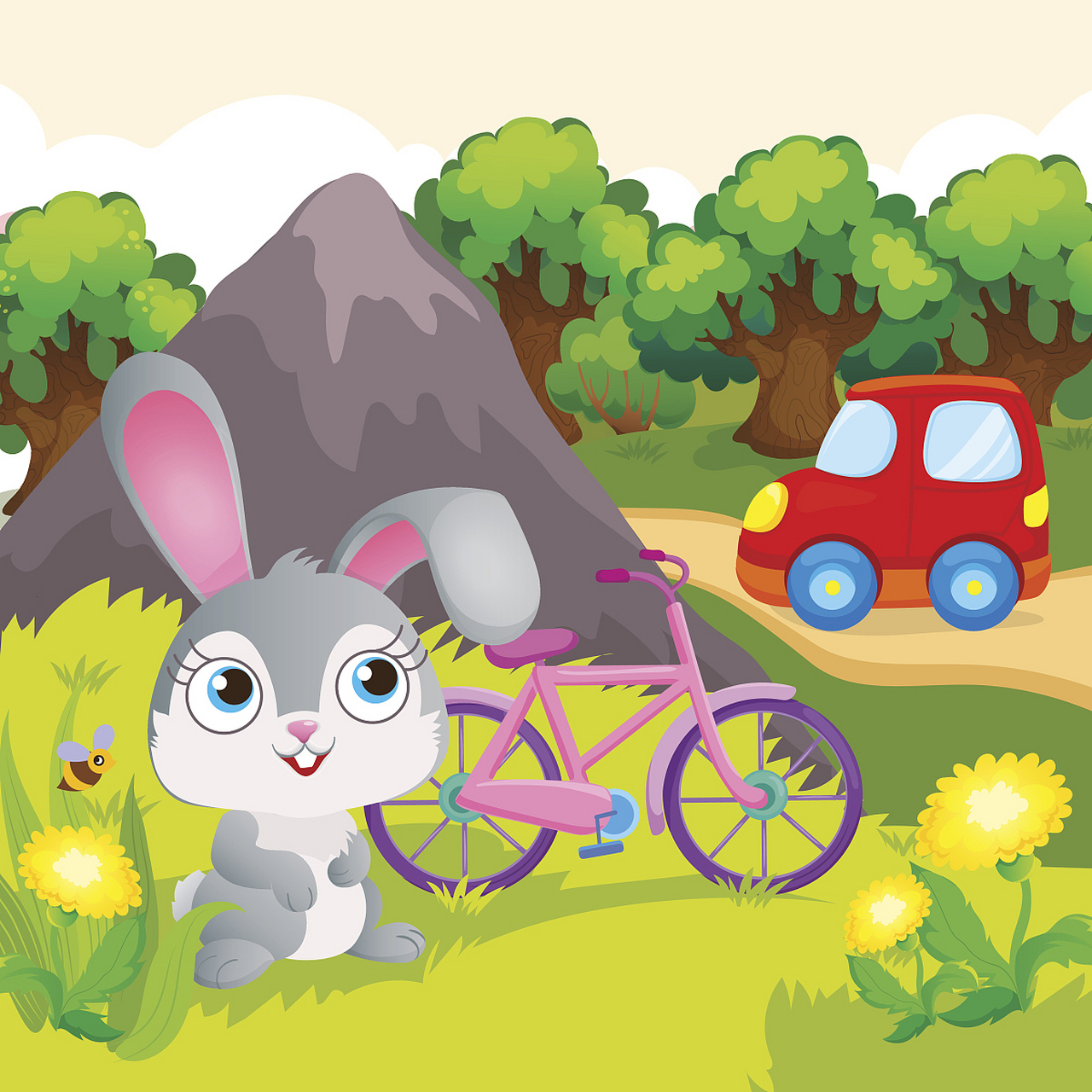小兔跳跳与单车的初次冒险:勇敢来自鼓励的力量