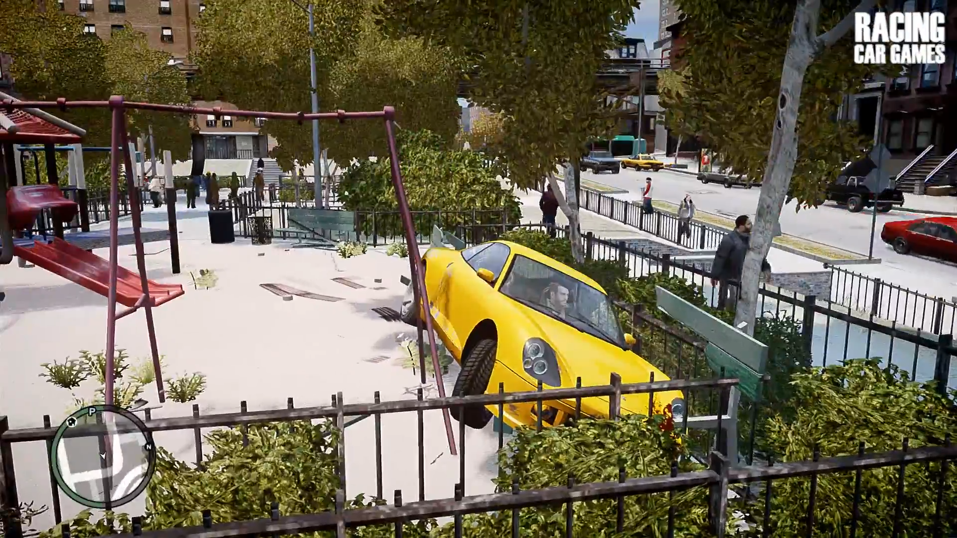 gta4:死亡秋千带来的真实车损演示,比gta5还要好的车损效果!