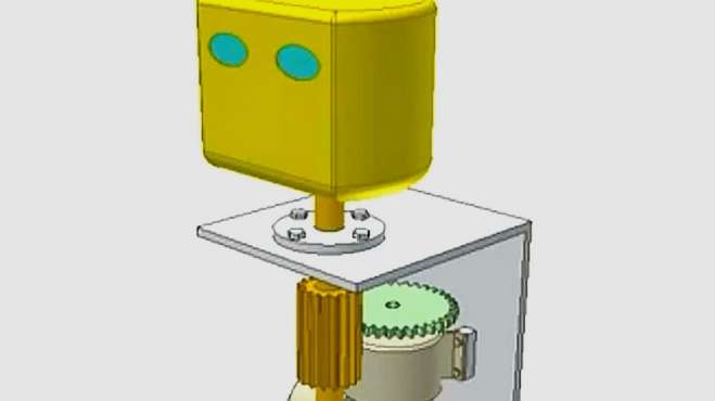 [图]机器人头部自由旋转机械结构，看看是如何设计的？
