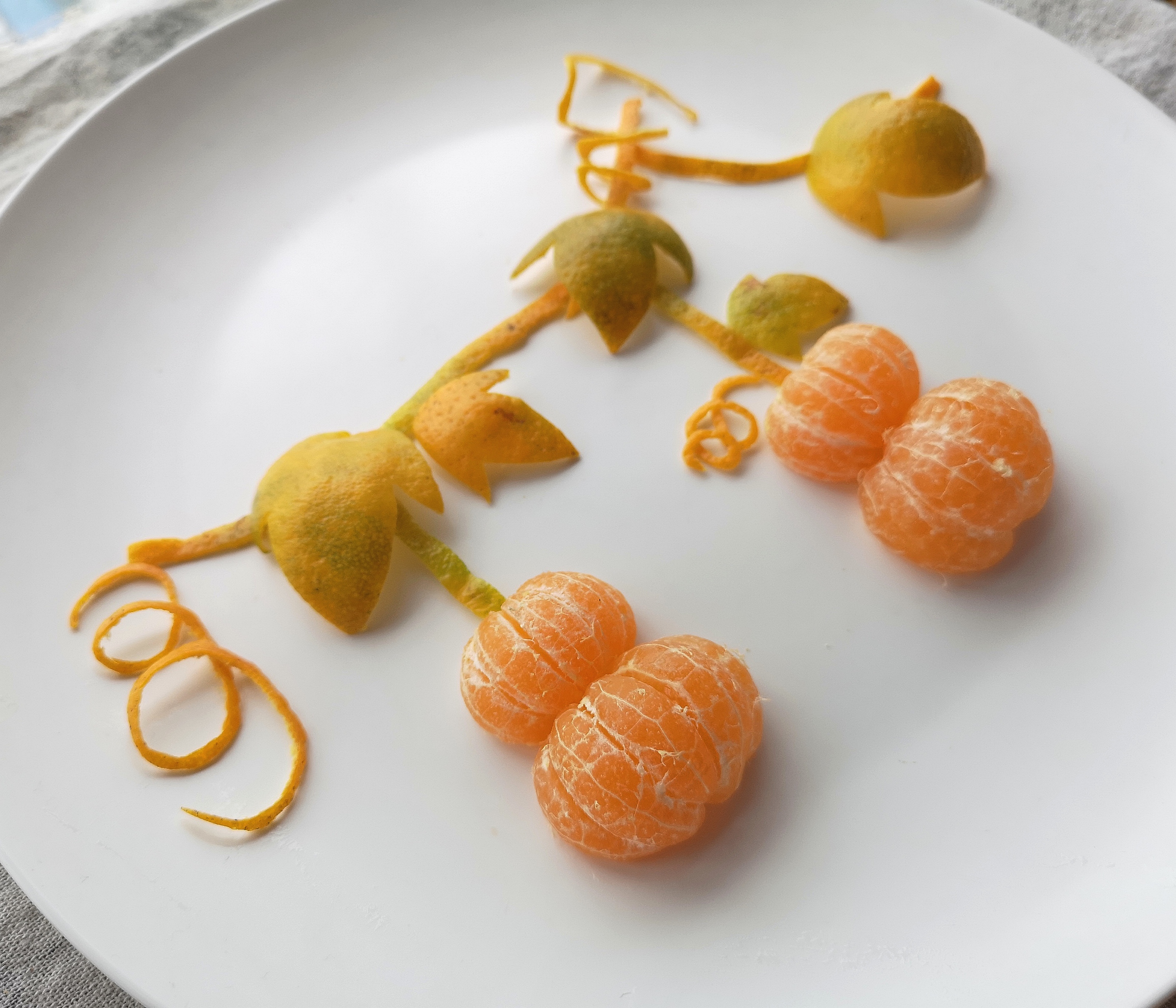 创意水果摆盘——蜜桔葫芦藤