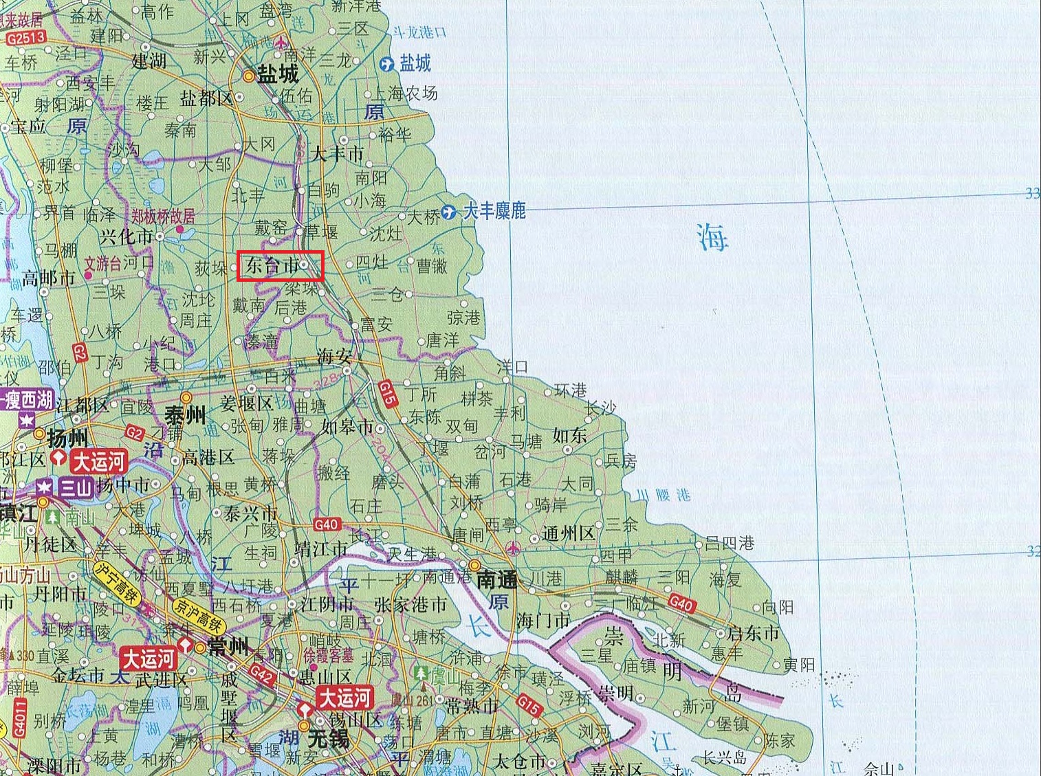 东台地图全图乡镇图片