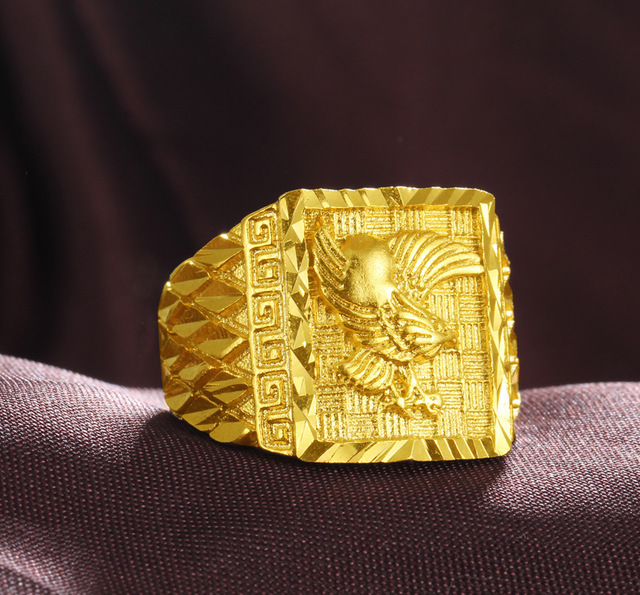 男士沙金帝王戒指,做个暴发户,就是这么简单