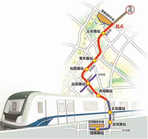 3号线延长线北线路图图片