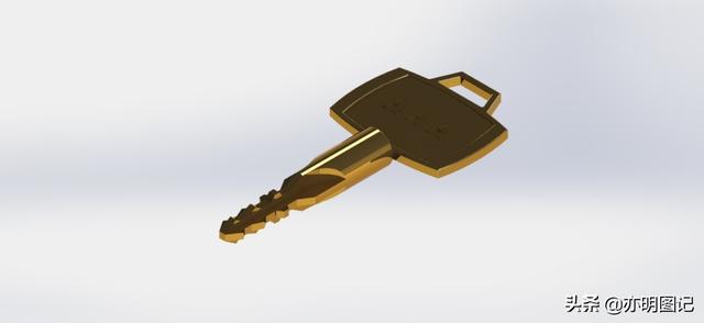 3d钥匙模型:使用solidworks2014绘制.