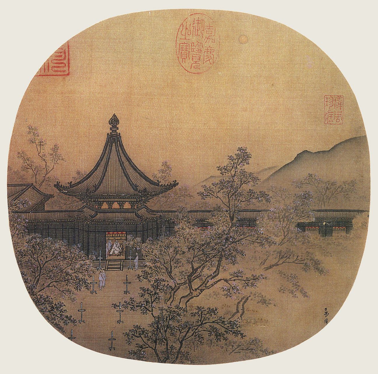 赏画|马麟《秉烛夜游图》 (宋)马麟《秉烛夜游图》册页,绢本设色;纵