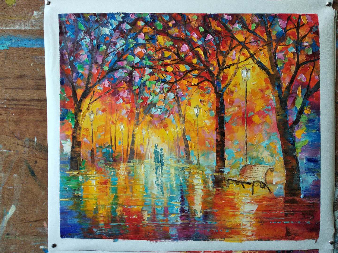 油画行画开稿 欧式风景油画