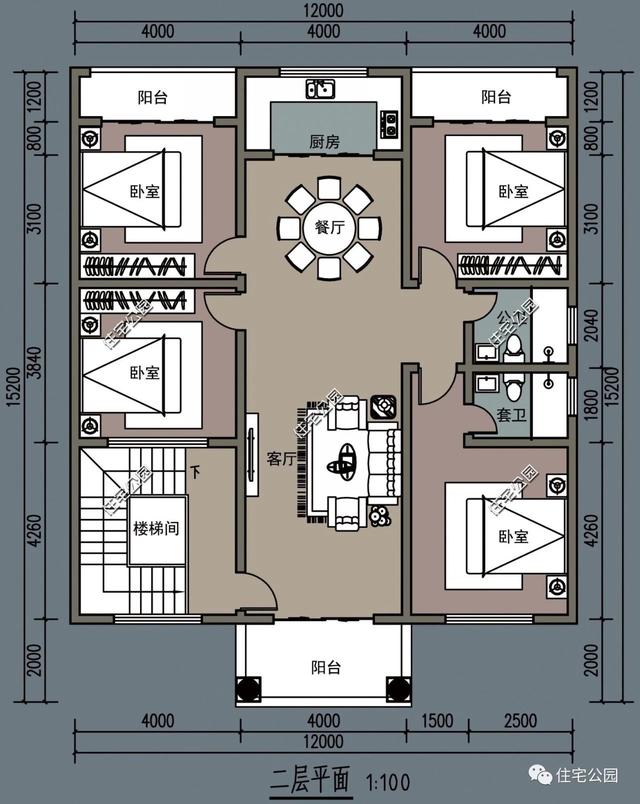 自建房平面图12x9图片