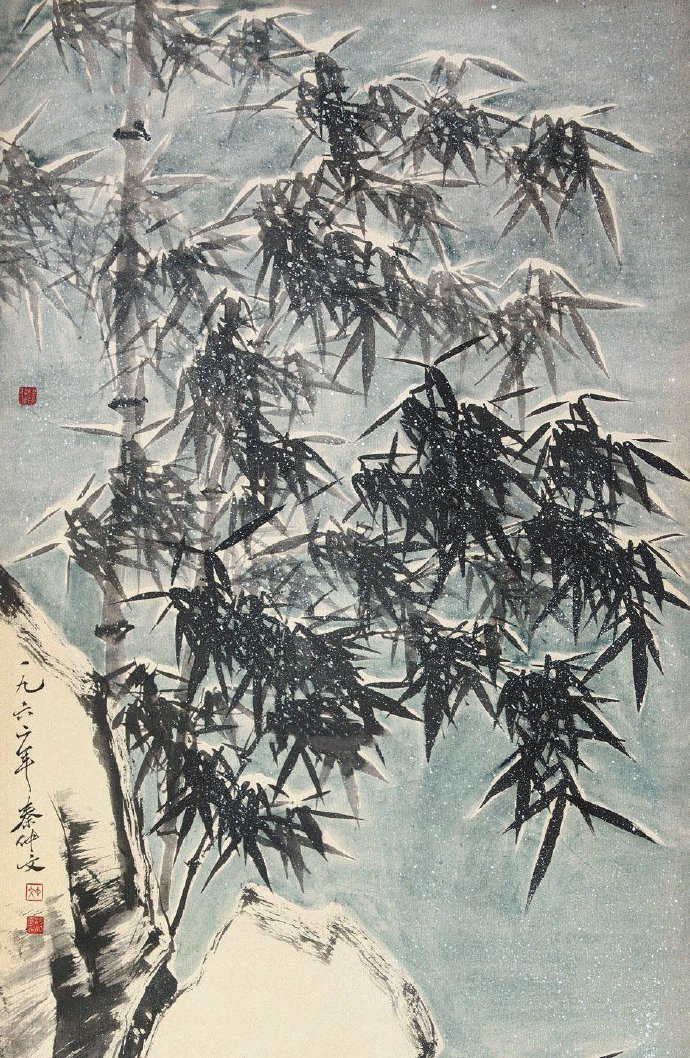 国画雪竹:飞雪有声,惟在竹间最雅!