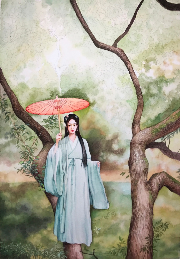 教你画一个好看的古风女子,唯美古风女子手绘图,收藏当壁纸用