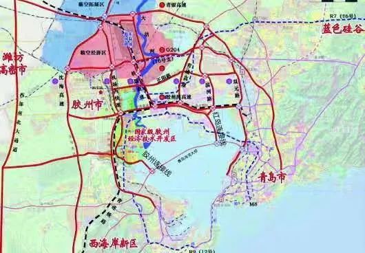 胶州东西大通道线路图图片