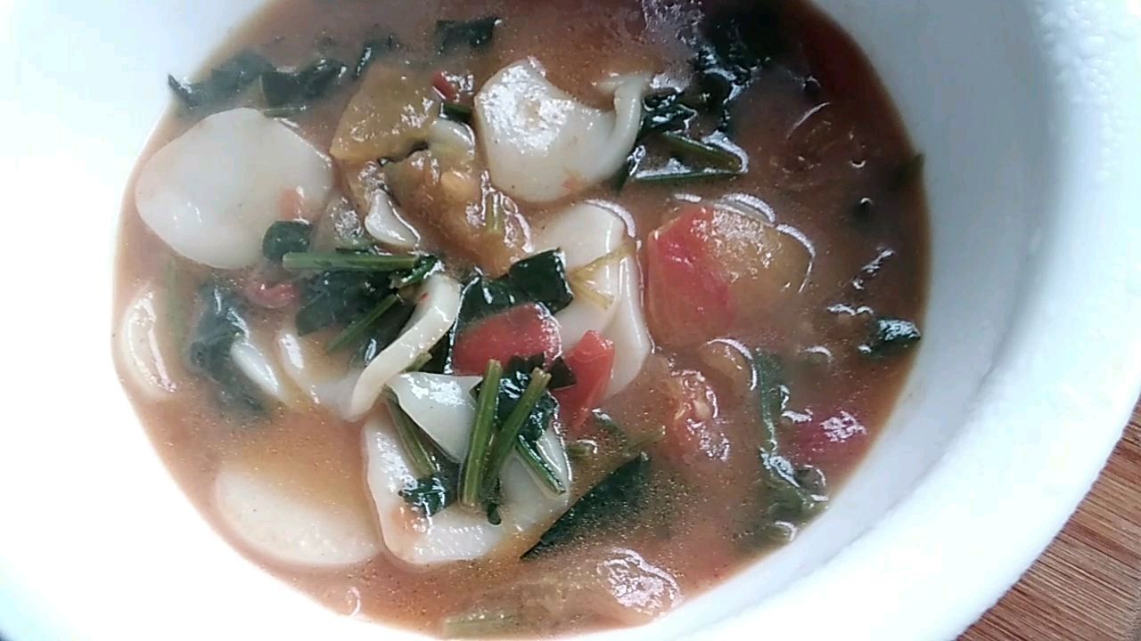 记录厨艺小白的进修之路-第6道-番茄菠菜年糕汤 营养又健康