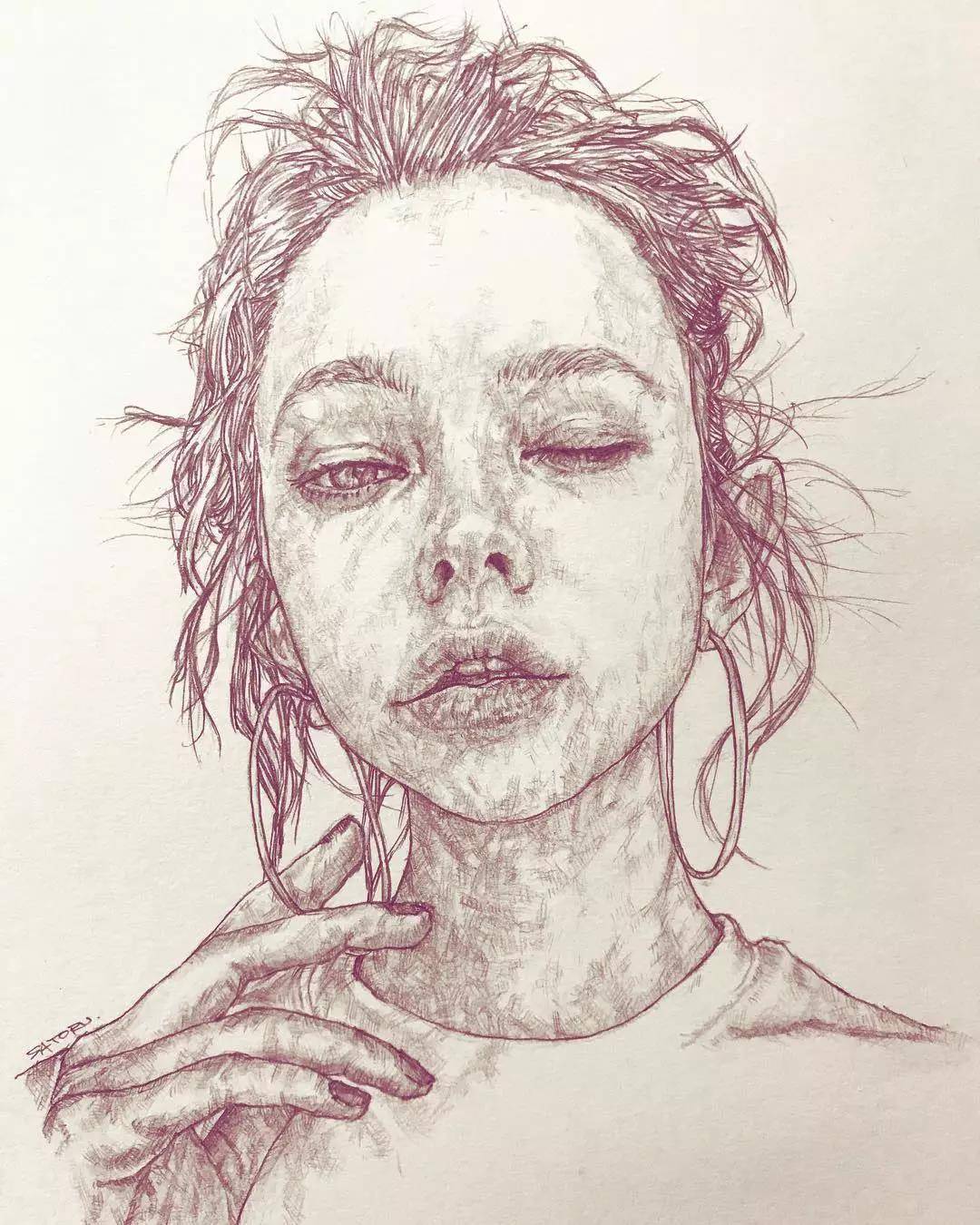 铅笔绘画,作品画风独特