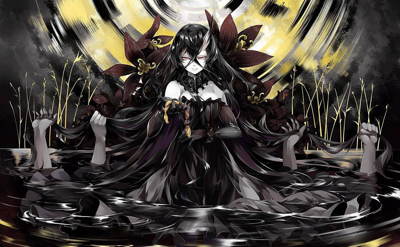 病娇系二次元动漫女生壁纸,用微笑盖过,眼角的悲伤!