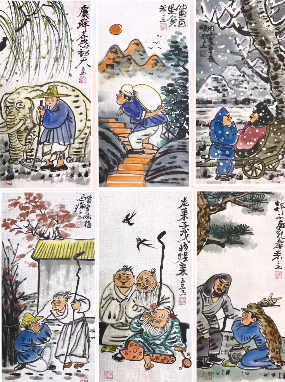 二十四孝图堪称国之重宝,24个孝子的故事是文化精髓