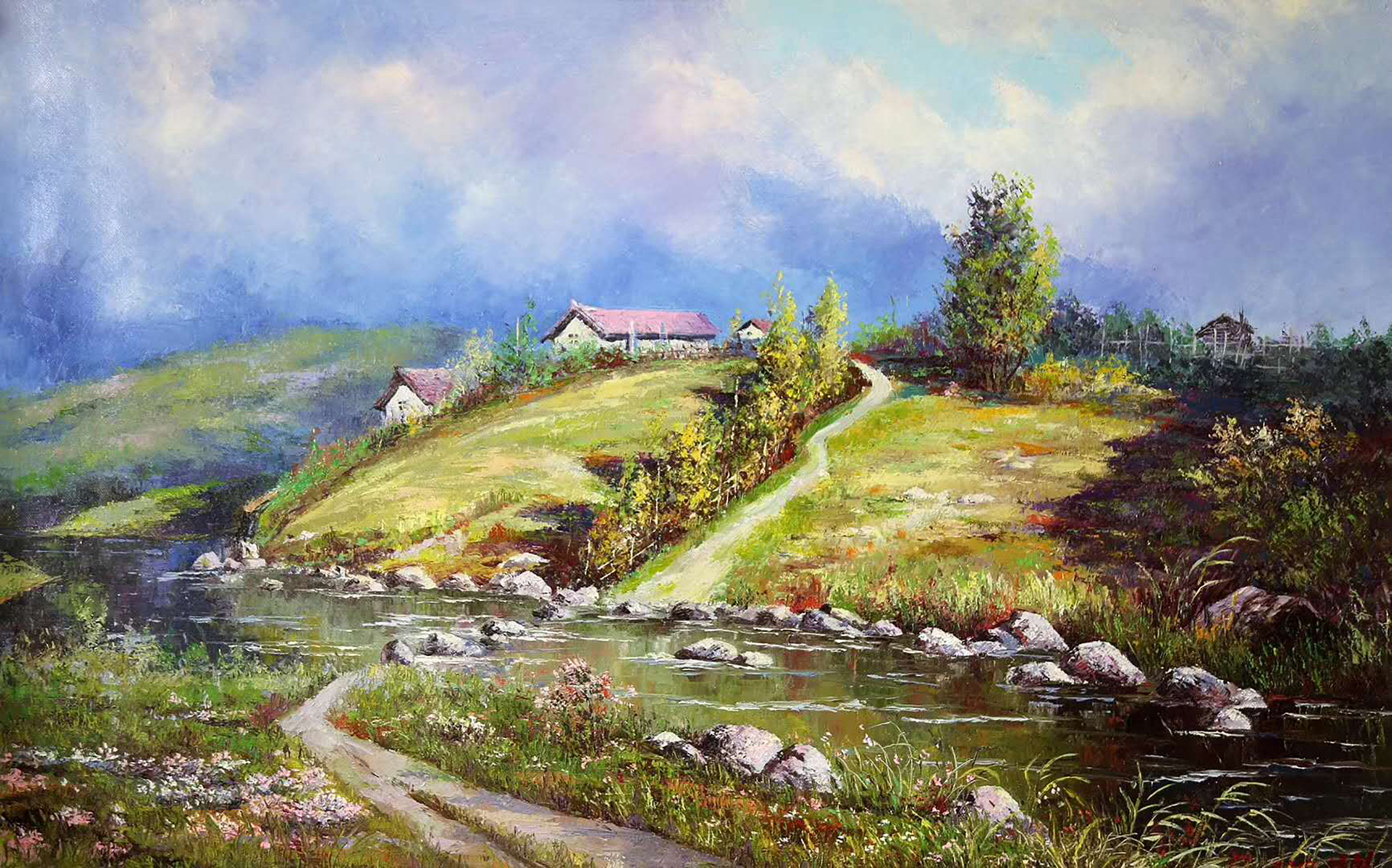 油画:美丽乡村风景,第二辑