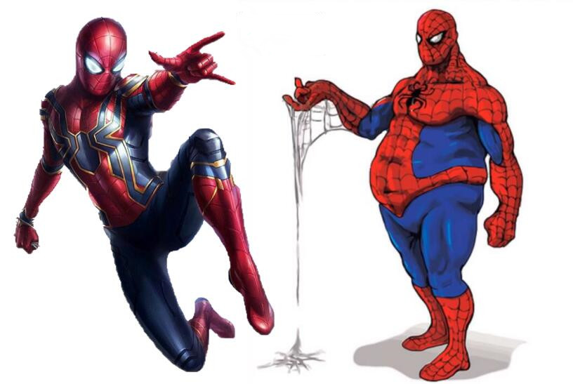 超级英雄"胖化":寡姐一身赘肉太扎眼,蜘蛛侠变肥无力吐蛛丝