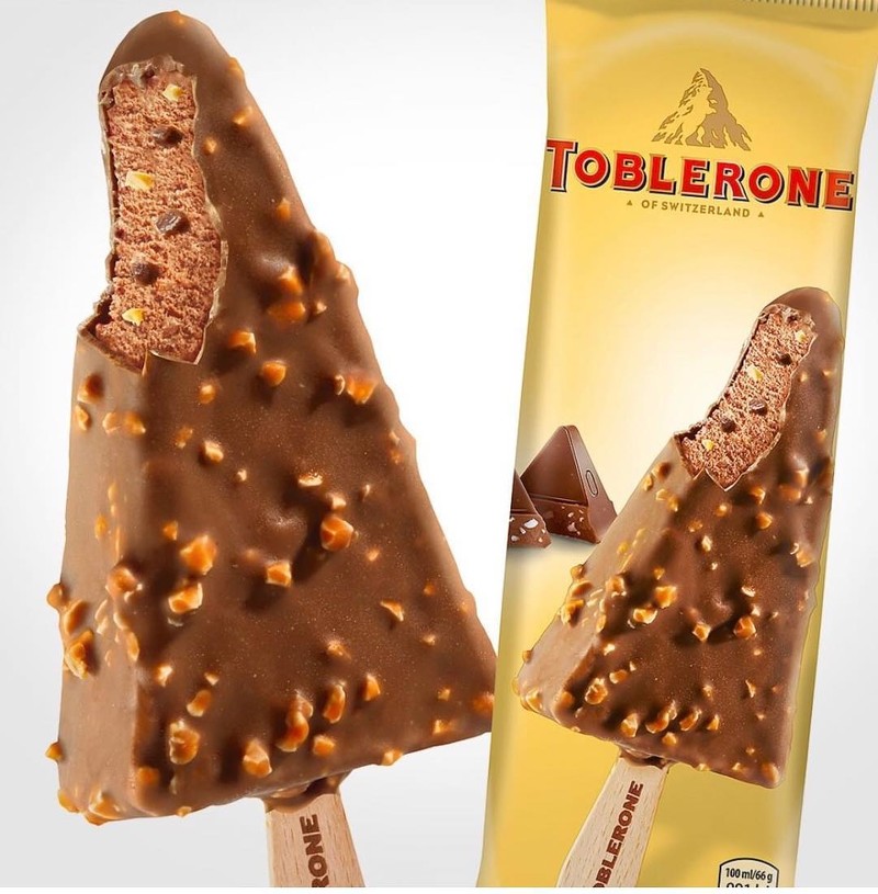 toblerone瑞士三角巧克力化身冰淇淋,香浓巧克力与杏仁完美搭配