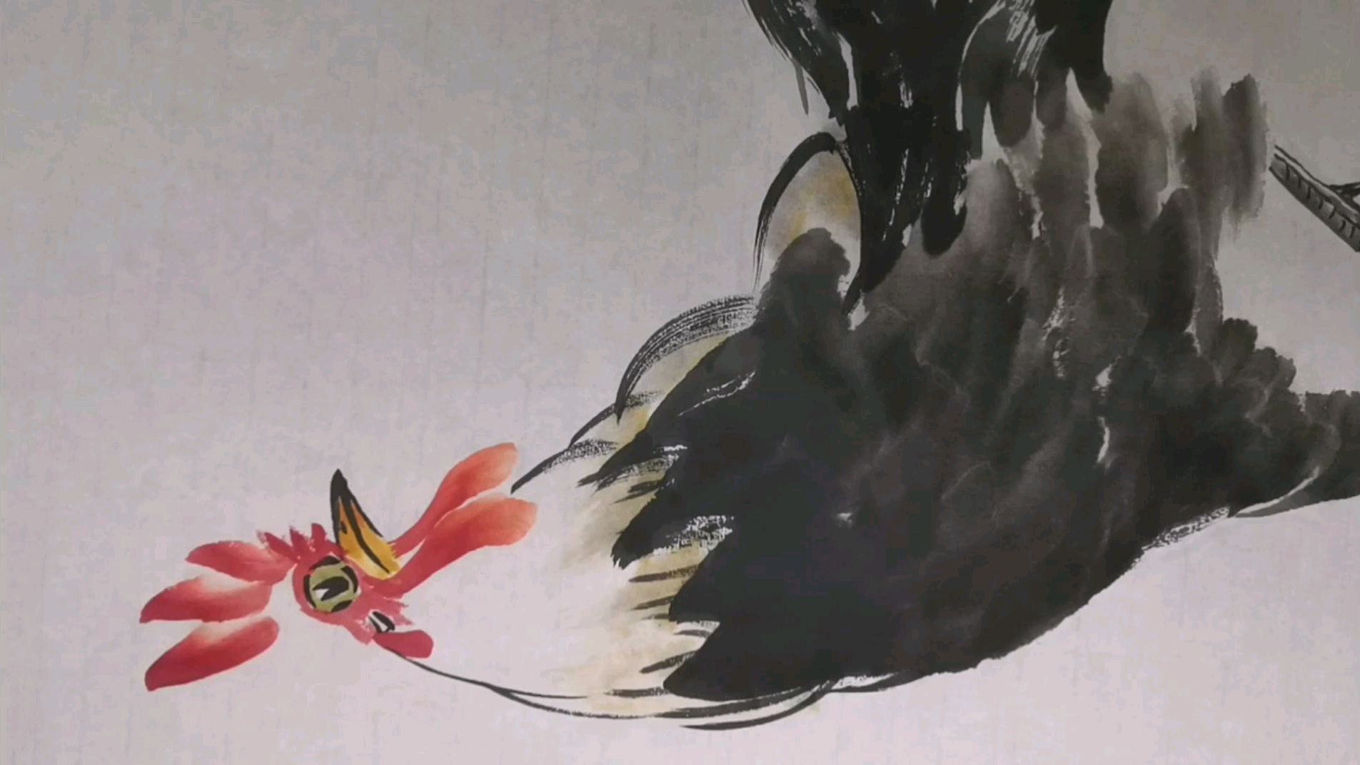 公鸡公鸡多美丽 大红冠子花外衣 油亮脖子金黄脚 要比漂亮我第一