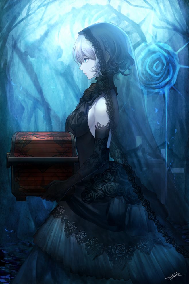 动漫女神穿上黑婚纱美到令人窒息,高贵冷艳宛如黑天鹅