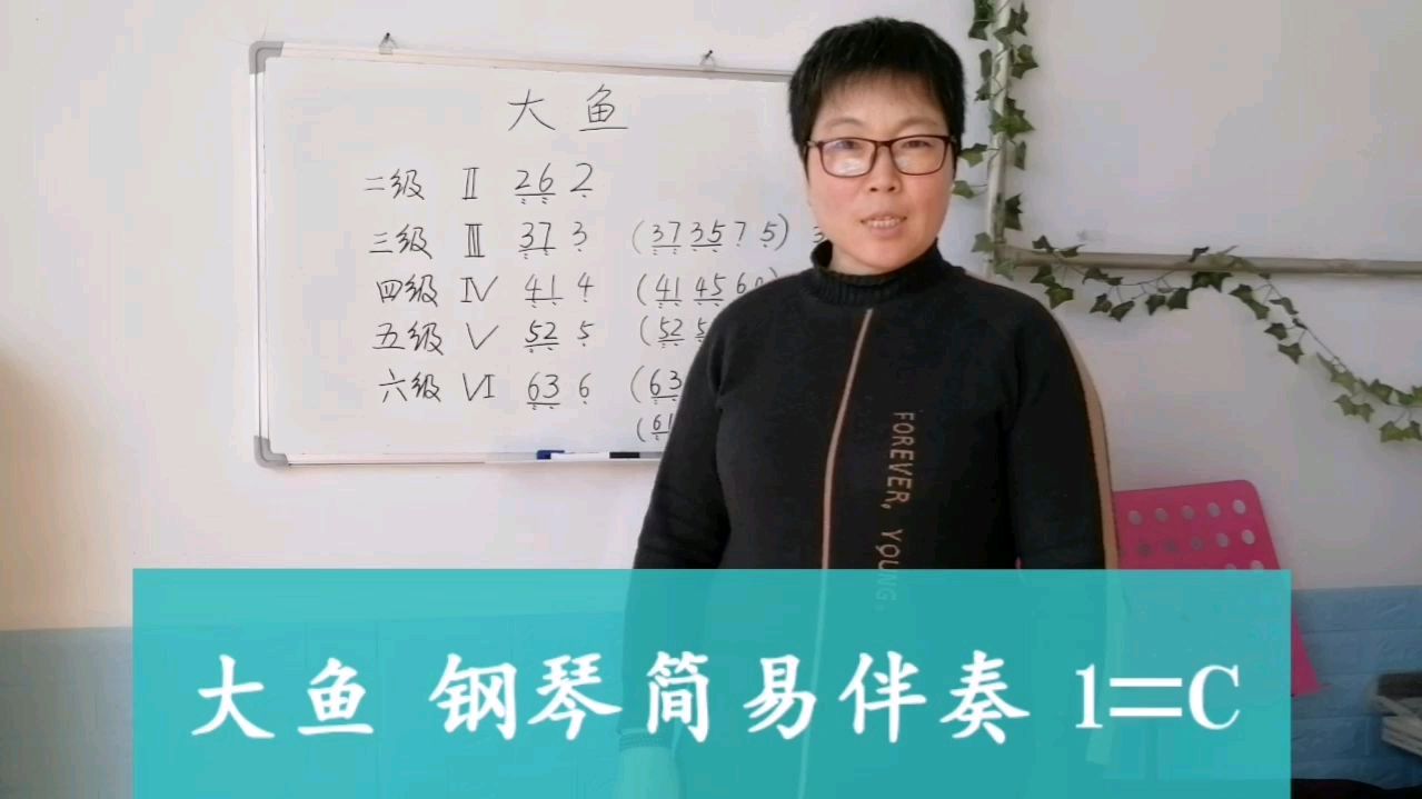 大鱼钢琴简易伴奏 简谱 1=C