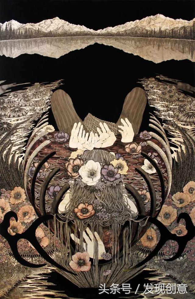 黑暗美丽的超现实主义插画