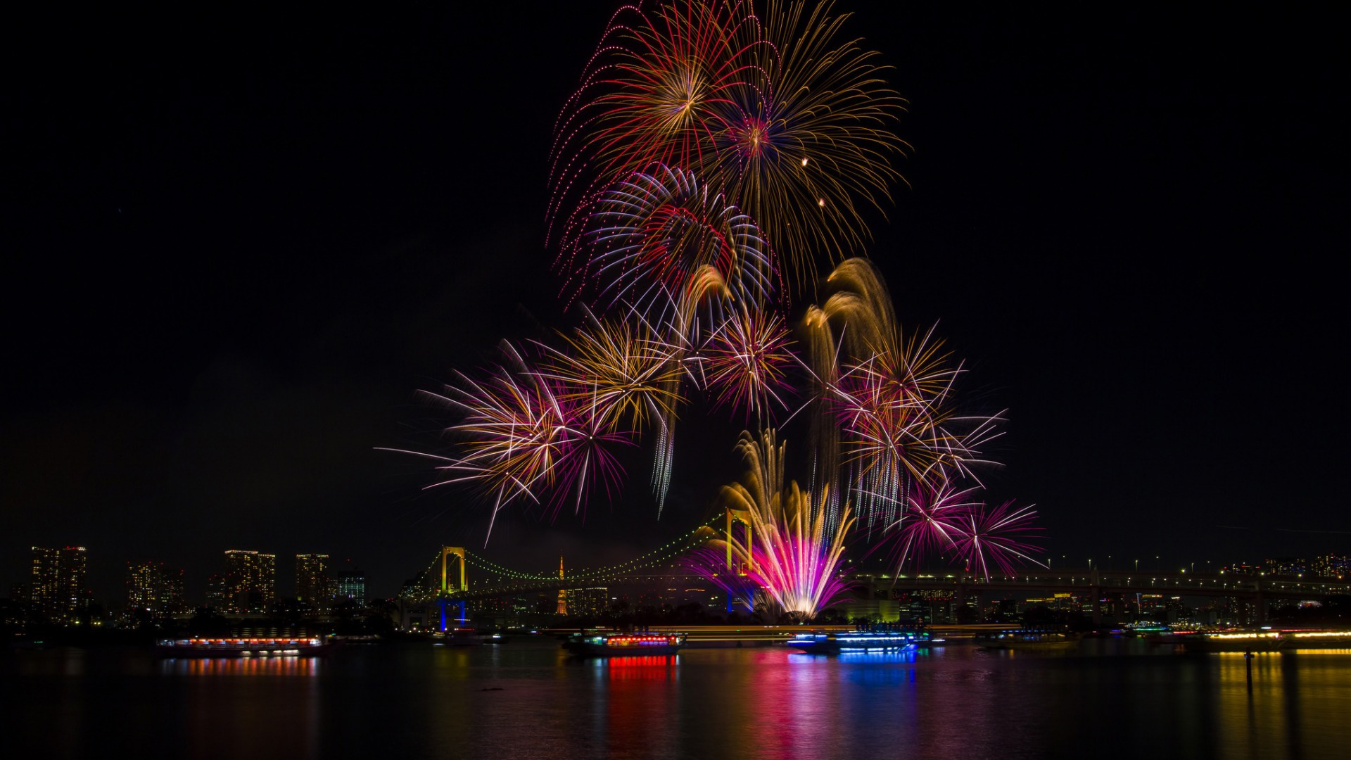 绚烂多姿的唯美烟花壁纸,美丽梦幻的烟花,高清电脑壁纸1920x1080
