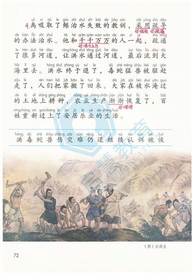 二年级语文上册《大禹治水》学习重点——一线教师备课手稿
