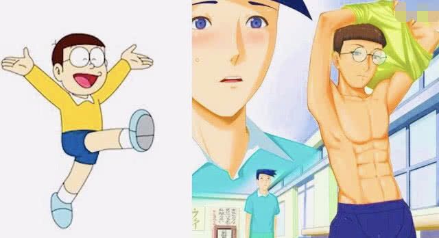 《哆啦a梦》全员成年之后,胖虎男友力十足!大熊成为肌肉男?