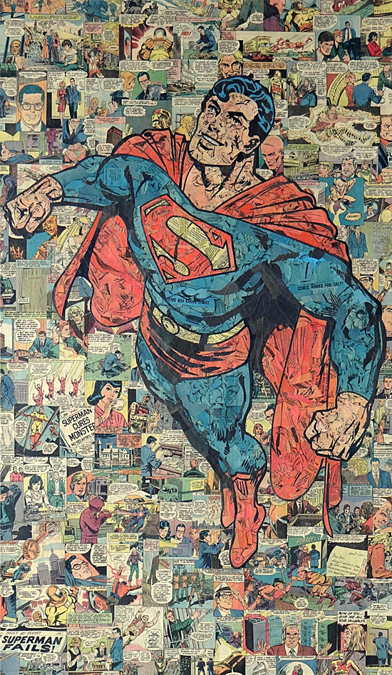 拼贴艺术家mike alcantara的漫画书拼贴画