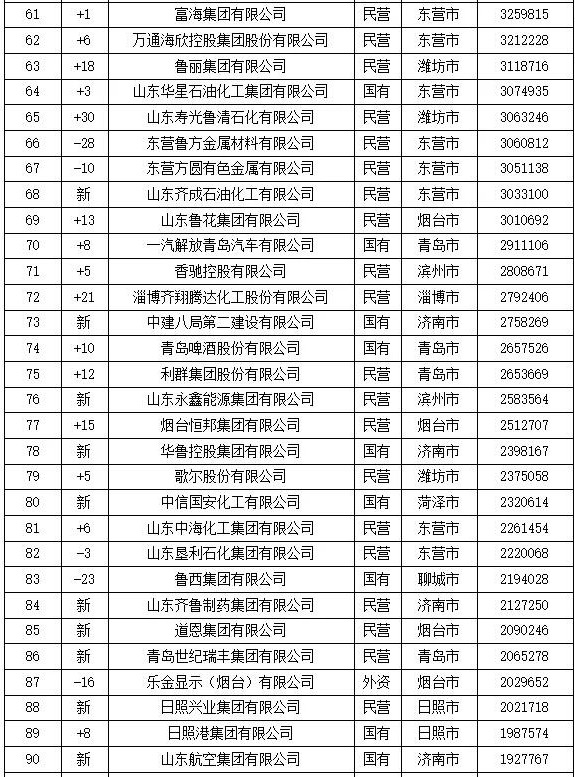 济南称雄2019山东企业百强榜