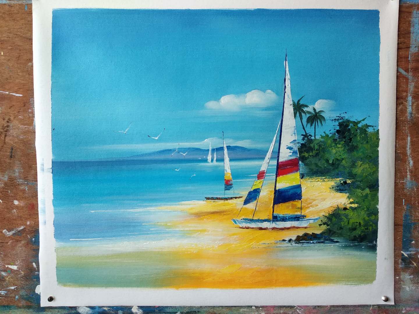 油画行画开稿 欧式风景油画