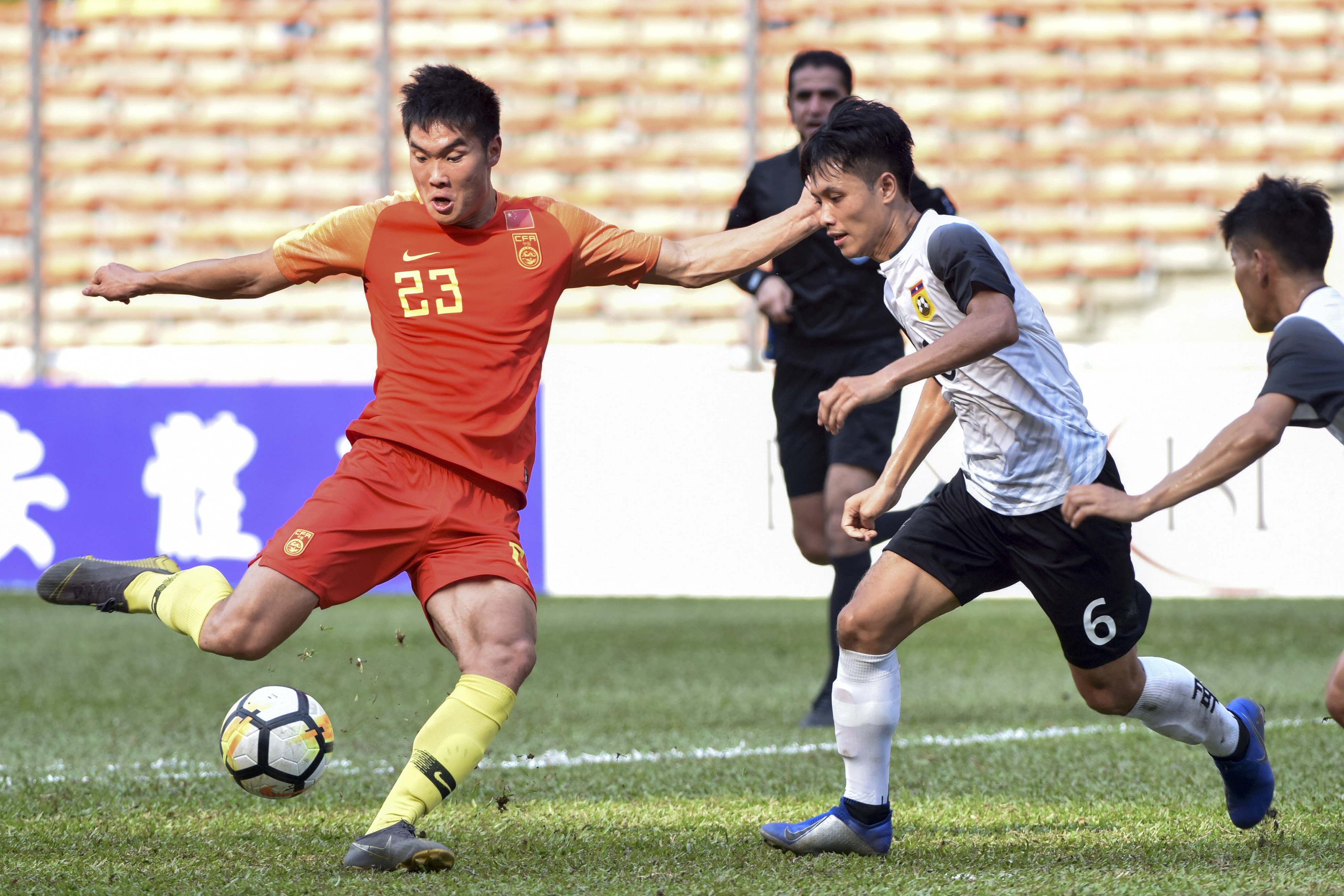 足球——u23亚锦赛预选赛:中国国奥队胜老挝队