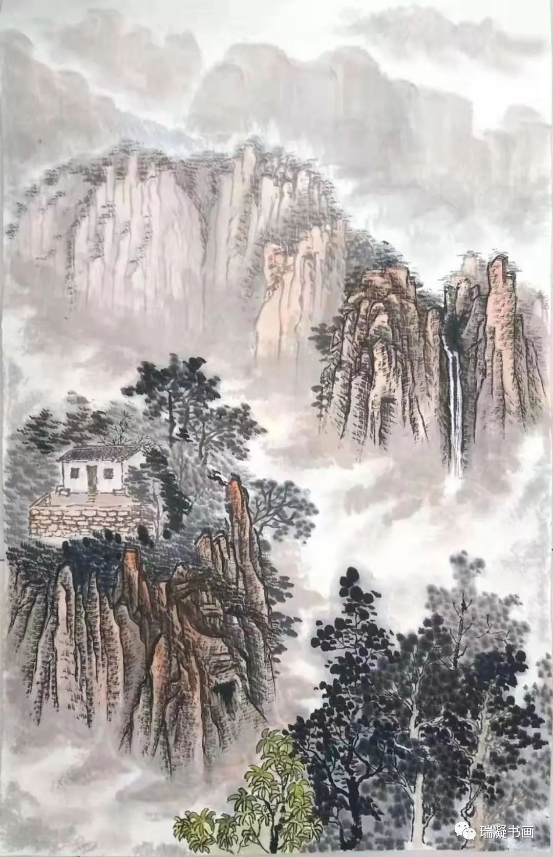 瑞凝书画 丁颀涵老师 浅绛山水专题欣赏