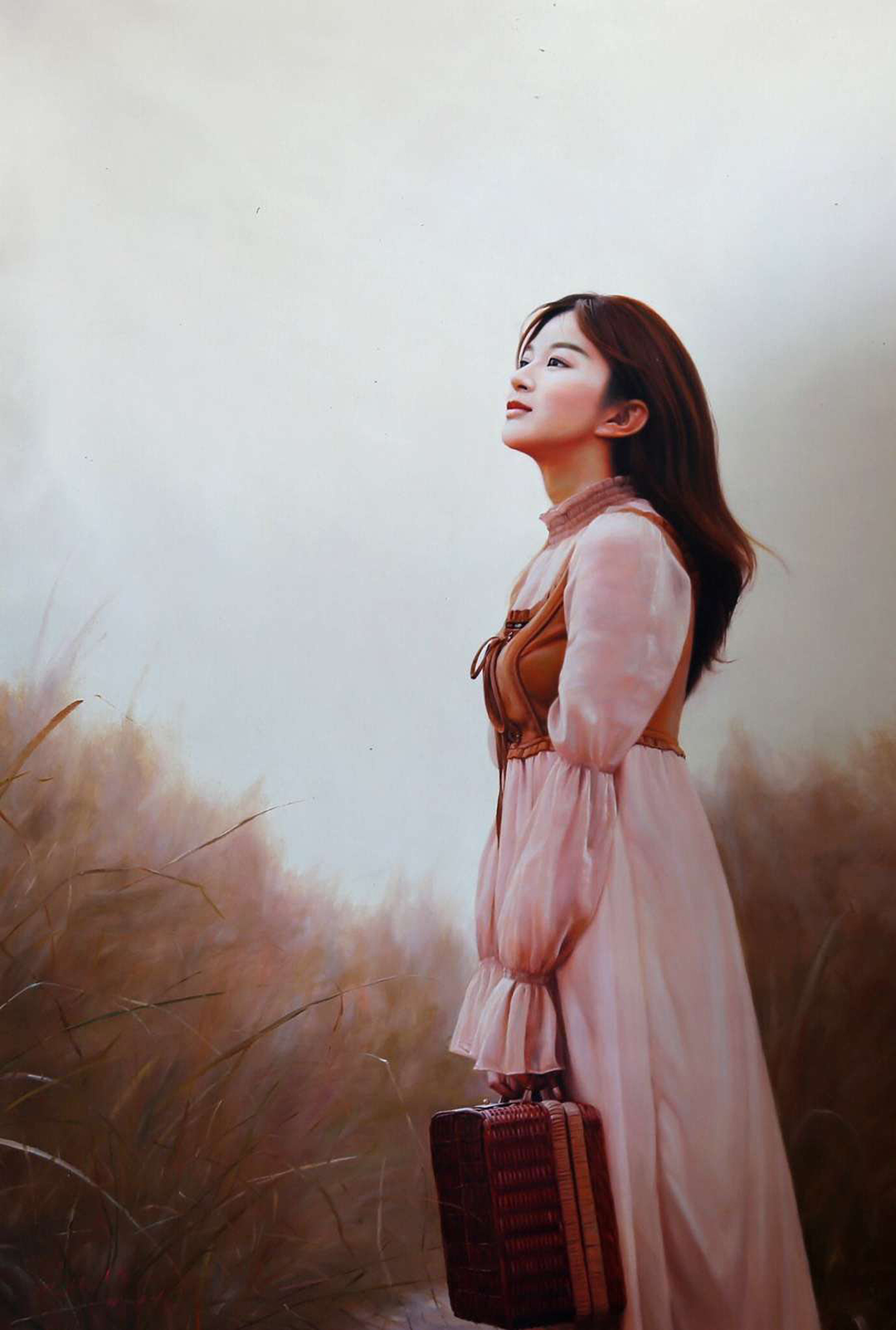 油画肖像,窈窕淑女,侧面. 转载自百家号作者:8彩虹画室