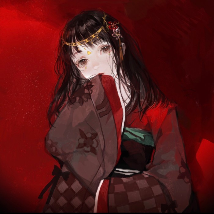古风二次元女生头像——寻君万里魂魄稀,风卷枯叶急